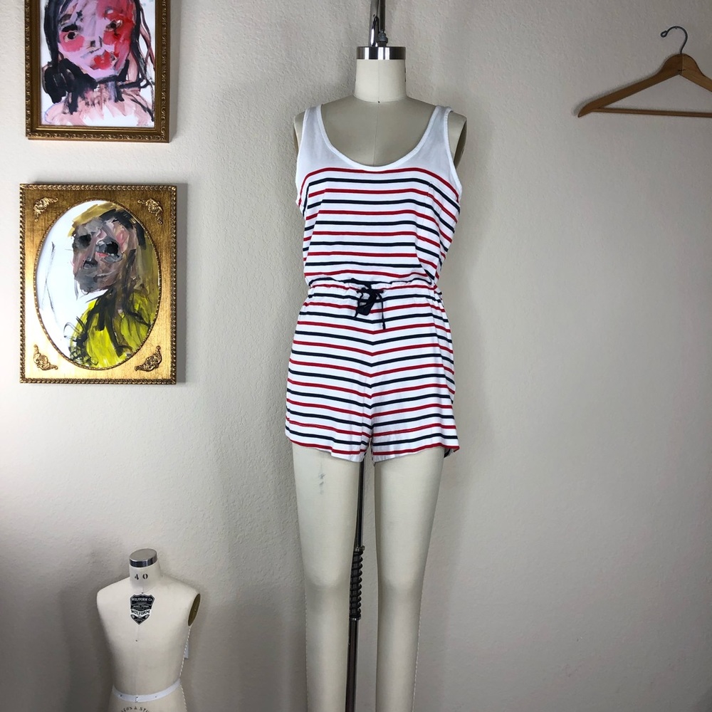 Solid & Striped The Romper Striped Drawstring - Picture 2 of 6